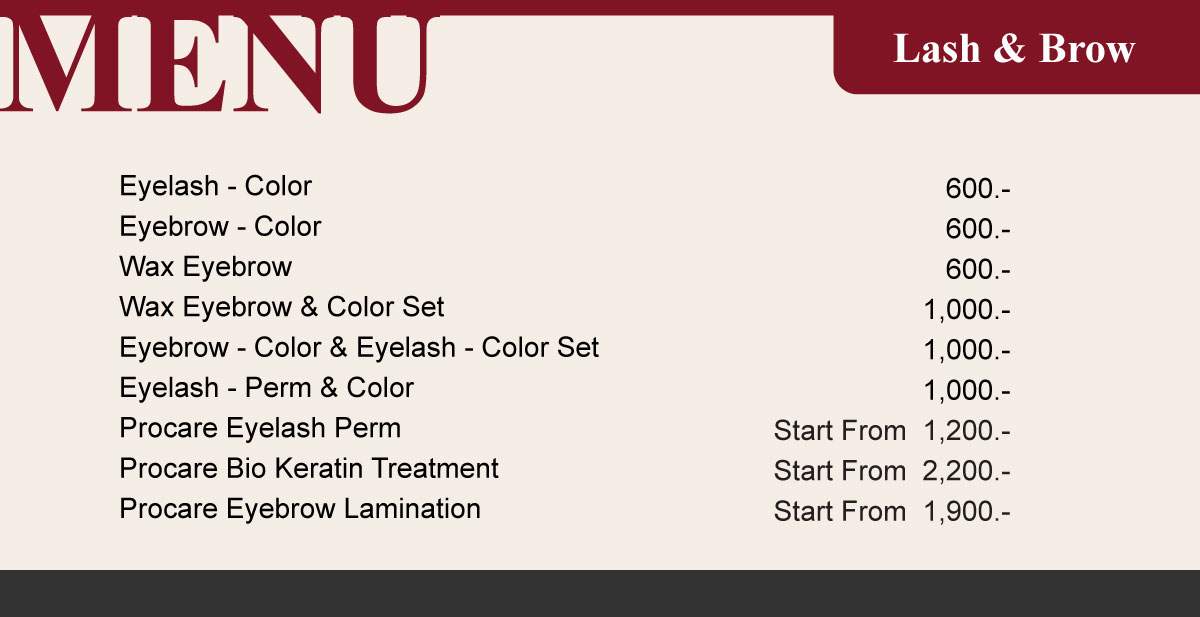 Eyelash Menu Online 24.11.2020