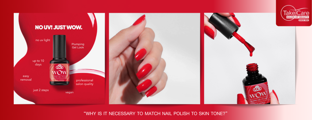 ยาทาเล็บสีแดง WOW Hybrid Gel สูตรปลอดภัย สีชัดติดทนนาน จาก Take Care Beauty
