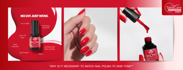 ยาทาเล็บสีแดง WOW Hybrid Gel สูตรปลอดภัย สีชัดติดทนนาน จาก Take Care Beauty