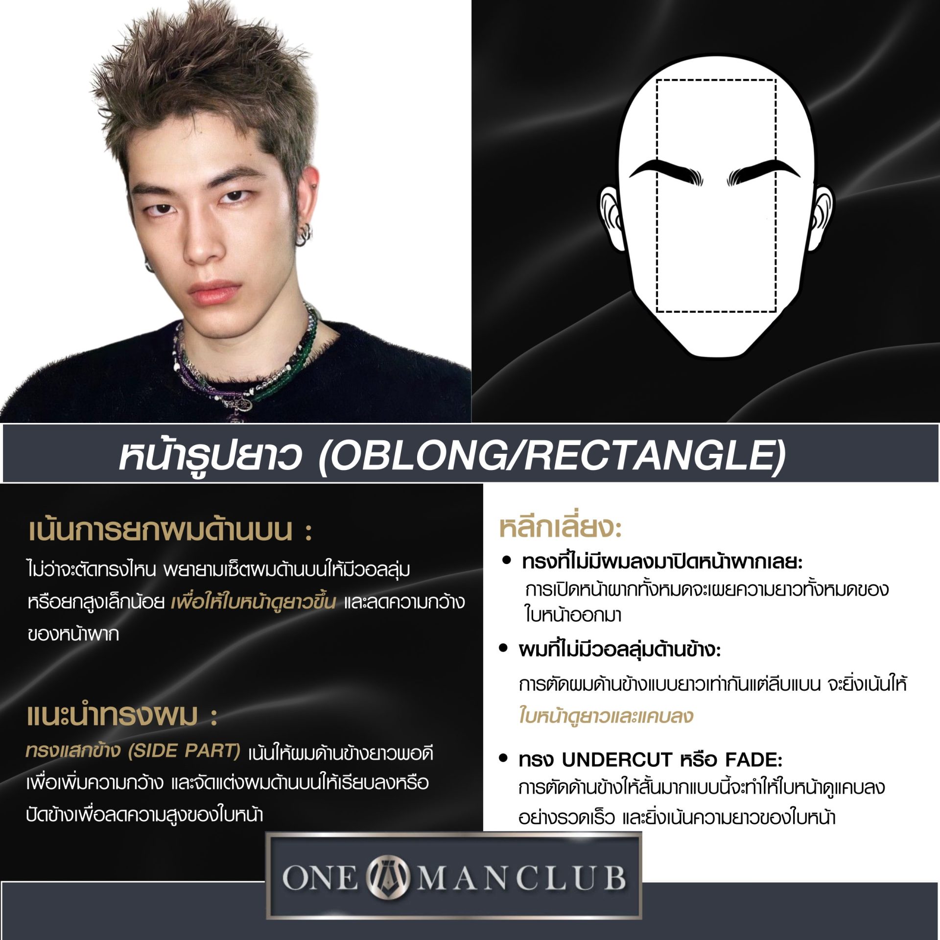 รูปทรงหน้ายาว