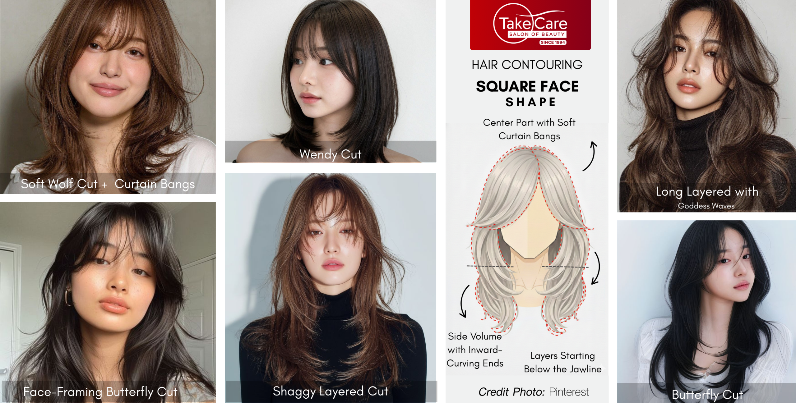 ทรงผมพรางกราม หน้าเหลี่ยม Square Face Shape ร้านตัดผม สุขุมวิท ร้านทำผมพรีเมียม Take Care Salon
