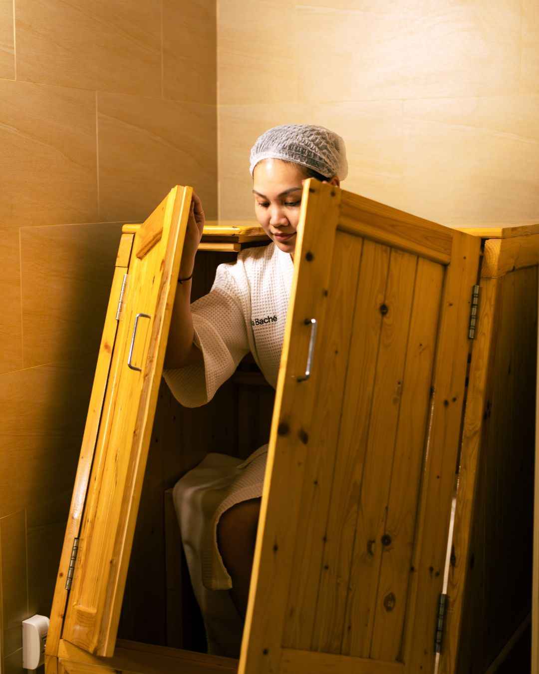 Relaxing herbal steam therapy before massage
