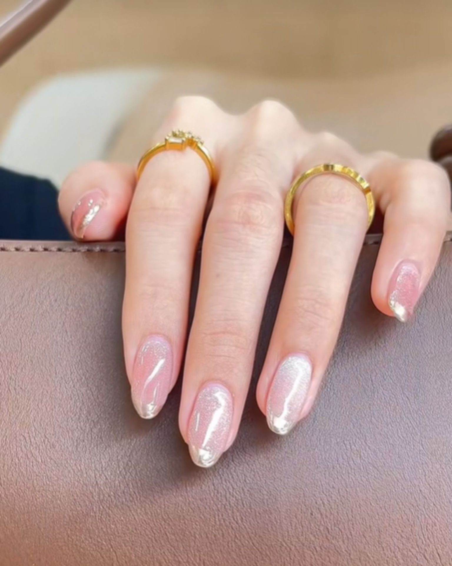 Elegant tone nail art with sparkling silver tips
